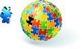 Incomplete Multi Colored Globe Puzzle