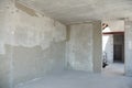 Incomplete plastering house room renovation and remodeling with doorway