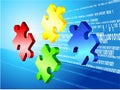 Incomplete Puzzle with Binary Code Background