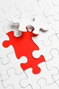 Incomplete puzzle with missing piece Royalty Free Stock Photo