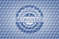 Inconsiderate blue emblem with geometric pattern. Vector Illustration. Detailed