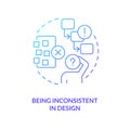 Inconsistency blue gradient concept icon