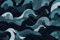 Inconspicuous header with elegant waves, abstract, backgrounds