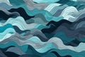 Inconspicuous header with elegant waves, abstract, backgrounds