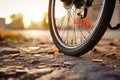 Inconvenience on the road Close up of a bike flat tire Royalty Free Stock Photo