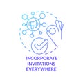 Incorporate invitations everywhere blue gradient concept icon