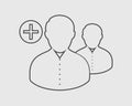 Increase or Add users line Icon