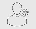 Increase or Add users line Icon