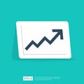 increase arrow statistic graph for business profit or salary income growth. Finance performance chart of return on investment ROI