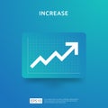 increase arrow statistic graph for business profit or salary income growth. Finance performance chart of return on investment ROI