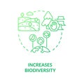 Increase biodiversity green gradient concept icon