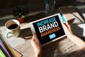 Increase brand awareness text on screen. Advertising and marketing concept Royalty Free Stock Photo