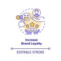 Increase brand loyalty concept icon