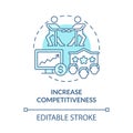 Increase competitiveness blue concept icon