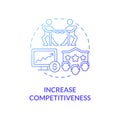 Increase competitiveness blue gradient concept icon