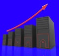 Increase Computer Storage Shows Improvement Advance And Upward