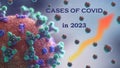 Increase of covid corona cases in 2023. Virus in detail