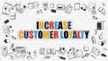 Increase Customer Loyalty Concept with Doodle Design Icons.