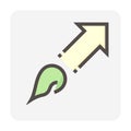 Up arrow or launch rocket vector design, 48x48 pixel perfect and editable stroke