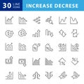 Increase and decrease related icons Royalty Free Stock Photo