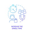 Increase dwell time blue gradient concept icon