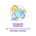 Increase dwell time concept icon