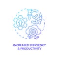 Increase efficiency blue gradient concept icon