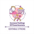 Increase feelings of powerlessness concept icon