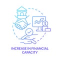 Increase in financial capacity blue gradient concept icon