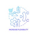 Increase flexibility blue gradient concept icon