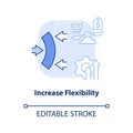 Increase flexibility light blue concept icon