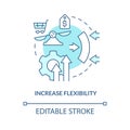 Increase flexibility turquoise concept icon