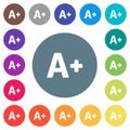 Increase font size flat white icons on round color backgrounds