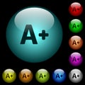 Increase font size icons in color illuminated glass buttons