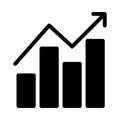 Increase glyph flat vector icon