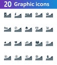 Increase graphic icons set. UI and UX. Premium quality symbol collection. Increase graphic icon set simple elements for using in a Royalty Free Stock Photo