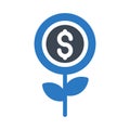 Increase glyph color vector icon