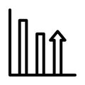 Increase vector thin line icon Royalty Free Stock Photo