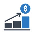 Increase money chart board chart setting gylph color icon