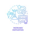 Increase motivation blue gradient concept icon