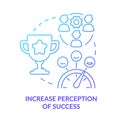 Increase perception of success blue gradient concept icon