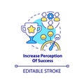 Increase perception of success concept icon