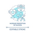 Increase perception of success turquoise concept icon