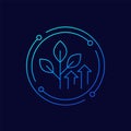 increase plant growth icon, line vector