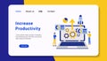 increase productivity landing page template graphic design illustration