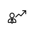 Increase in the productivity of the vector icon. Isolated contour symbol illustration Royalty Free Stock Photo