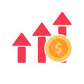 Increase Profit Chart icon. Compound interest added value, financial investments stock market. Future income growth Royalty Free Stock Photo