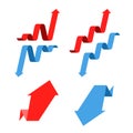 Increase, recession, growth, decline, success business arrows. F