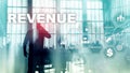 Increase revenue concept. Planing growth and increase of positive indicators in his business. Mixed media. Planning Royalty Free Stock Photo