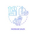 Increase sales blue gradient concept icon